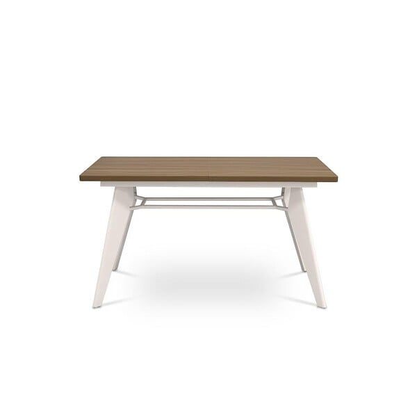 SICAAN - Sicaan Table à manger extensible 140-180cm pieds métal beige et plateau finition noyer - MELOE - large