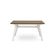 SICAAN - Sicaan Table à manger extensible 140-180cm pieds métal beige et plateau finition noyer - MELOE - vignette