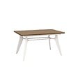 SICAAN - Sicaan Table à manger extensible 140-180cm pieds métal beige et plateau finition noyer - MELOE - vignette