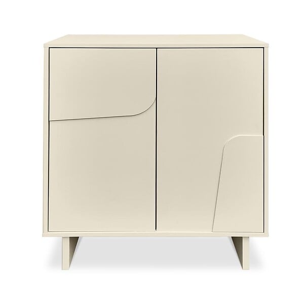 SICAAN - Sicaan Buffet beige 80cm - 2 portes - finition mélaminée - FLORA - large