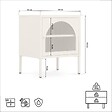 SICAAN - Sicaan Table de Chevet Lot de 2 Industrielle en métal 1 Porte en Verre cannelé Beige - Elin - vignette