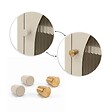 SICAAN - Sicaan Table de Chevet Lot de 2 Industrielle en métal 1 Porte en Verre cannelé Beige - Elin - vignette