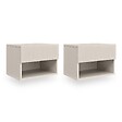SICAAN - Sicaan Lot de 2 tables de chevet suspendues beiges à tasseaux - LEYA - vignette