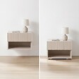 SICAAN - Sicaan Lot de 2 tables de chevet suspendues beiges à tasseaux - LEYA - vignette