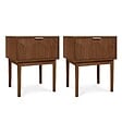 SICAAN - Sicaan Table de chevet lot de 2 finition noyer 1 tiroir - NOLAN - vignette