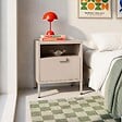 SICAAN - Sicaan Table de chevet lot de 2 industrielle en métal 1 tiroir 1 niche beige - THEA - vignette