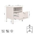 SICAAN - Sicaan Table de chevet lot de 2 industrielle en métal 1 tiroir 1 niche beige - THEA - vignette