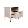 SICAAN - Sicaan Table de chevet lot de 2 industrielle en métal 1 tiroir 1 niche beige - THEA - vignette
