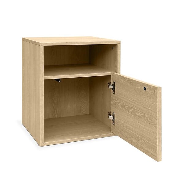 SICAAN - Sicaan Lot de 2 tables de chevet scandinaves 1 porte finition chêne SASKIA chêne - large