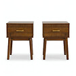 SICAAN - Sicaan Lot de 2 tables de chevet noyer MILO rétro - vignette