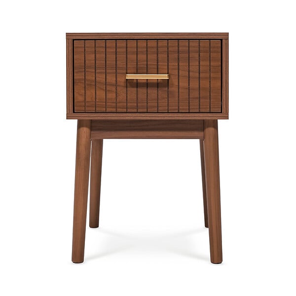 SICAAN - Sicaan Lot de 2 tables de chevet noyer MILO rétro - large