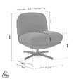 SICAAN - Sicaan Fauteuil pivotant moderne LENA velours côtelé anthracite - vignette