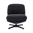 SICAAN - Sicaan Fauteuil pivotant moderne LENA velours côtelé anthracite - vignette