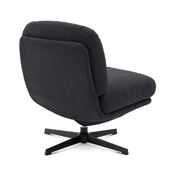 SICAAN - Sicaan Fauteuil pivotant moderne LENA velours côtelé anthracite - large
