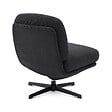 SICAAN - Sicaan Fauteuil pivotant moderne LENA velours côtelé anthracite - vignette