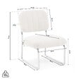SICAAN - Sicaan Fauteuil beige rembourré pieds chromés et tissu chenille - PAOLA - vignette
