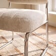 SICAAN - Sicaan Fauteuil beige rembourré pieds chromés et tissu chenille - PAOLA - vignette