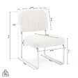 SICAAN - Sicaan Fauteuil beige rembourré pieds chromés et tissu chenille - PAOLA - vignette