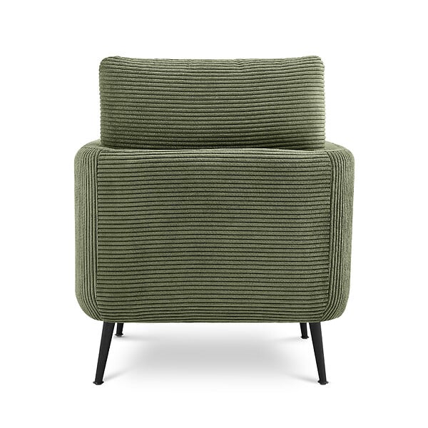 SICAAN - Sicaan Fauteuil design EMMA en velours côtelé vert sauge - large