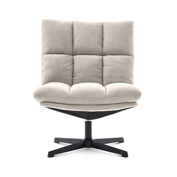 SICAAN - Sicaan Fauteuil pivotant moderne TAO velours côtelé beige - large