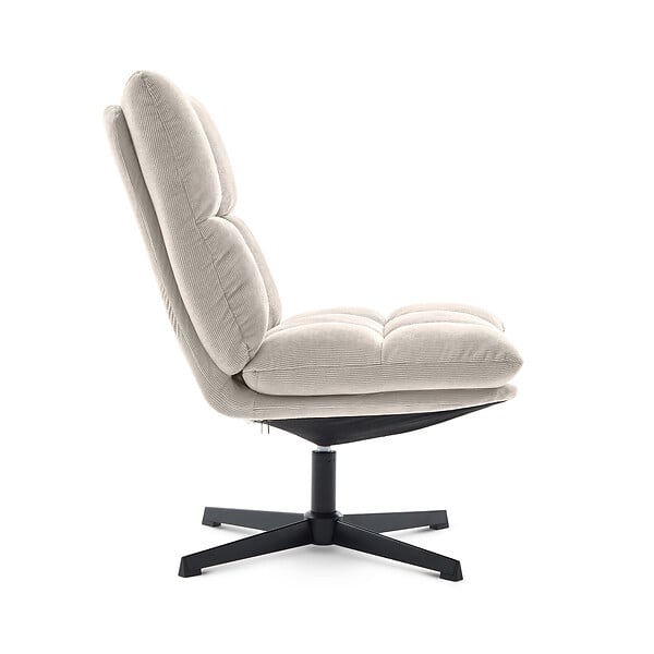 SICAAN - Sicaan Fauteuil pivotant moderne TAO velours côtelé beige - large