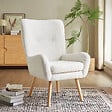 SICAAN - Sicaan Fauteuil scandinave moderne GAÏA tissu bouclette blanc - vignette