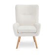 SICAAN - Sicaan Fauteuil scandinave moderne GAÏA tissu bouclette blanc - vignette