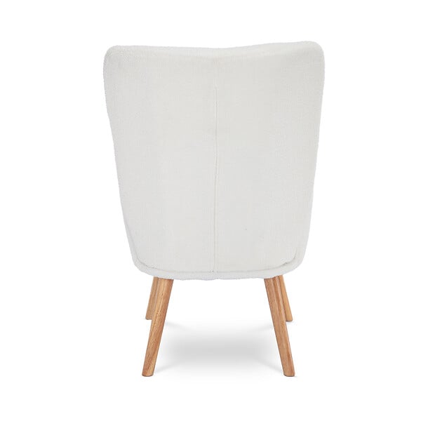 SICAAN - Sicaan Fauteuil scandinave moderne GAÏA tissu bouclette blanc - large