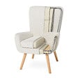 SICAAN - Sicaan Fauteuil scandinave moderne GAÏA tissu bouclette blanc - vignette
