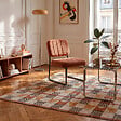 SICAAN - Sicaan Fauteuil terracotta rembourré pieds métal noir et tissu chenille - PAOLA - vignette