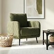 SICAAN - Sicaan Fauteuil design EMMA velours côtelé vert sauge - vignette