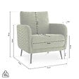 SICAAN - Sicaan Fauteuil design EMMA velours côtelé vert sauge - vignette