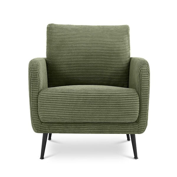 SICAAN - Sicaan Fauteuil design EMMA velours côtelé vert sauge - large