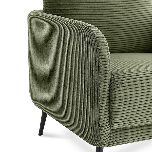SICAAN - Sicaan Fauteuil design EMMA velours côtelé vert sauge - large