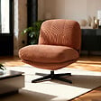 SICAAN - Sicaan Fauteuil pivotant moderne LENA velours côtelé terracotta - vignette