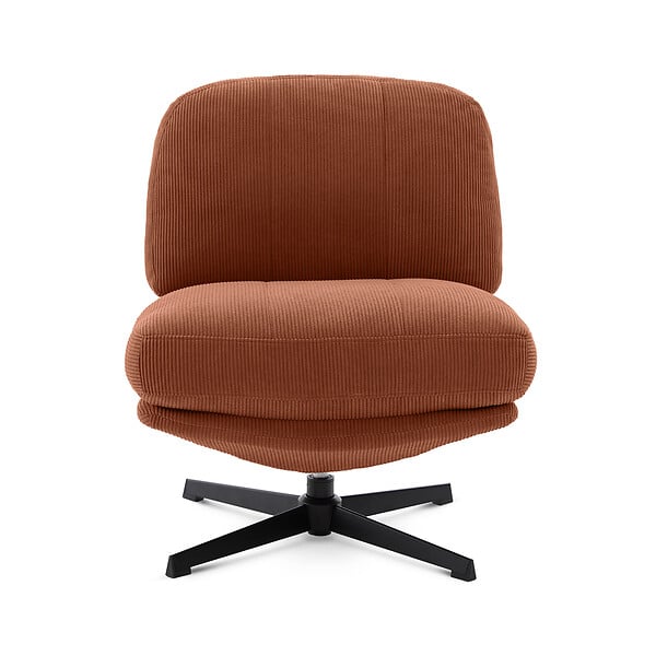 SICAAN - Sicaan Fauteuil pivotant moderne LENA velours côtelé terracotta - large