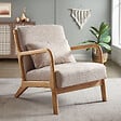 SICAAN - Sicaan Fauteuil scandinave vintage MARIE lin beige et bois - vignette