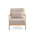 SICAAN - Sicaan Fauteuil scandinave vintage MARIE lin beige et bois - vignette