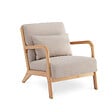 SICAAN - Sicaan Fauteuil scandinave vintage MARIE lin beige et bois - vignette