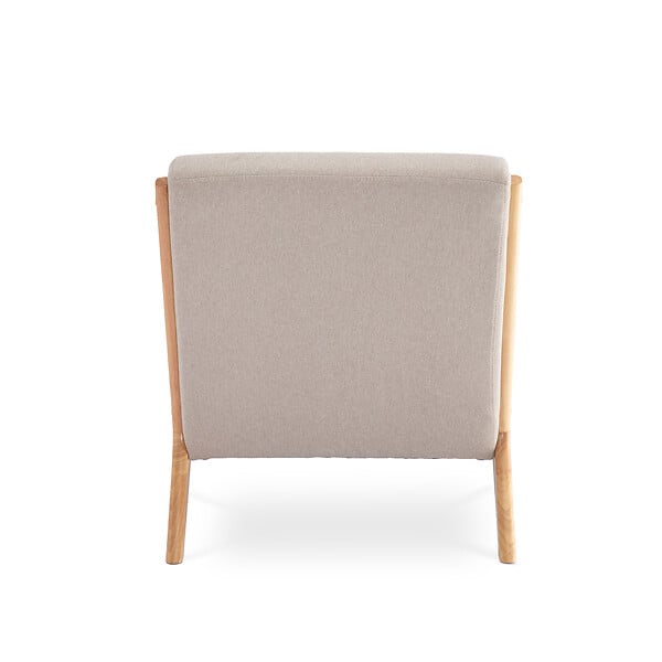 SICAAN - Sicaan Fauteuil scandinave vintage MARIE lin beige et bois - large