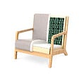 SICAAN - Sicaan Fauteuil scandinave vintage MARIE lin beige et bois - vignette