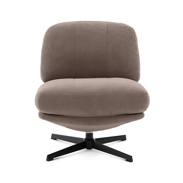 SICAAN - Sicaan Fauteuil pivotant moderne LENA velours côtelé taupe - large
