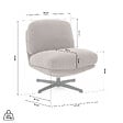 SICAAN - Sicaan Fauteuil pivotant moderne LENA velours côtelé taupe - vignette