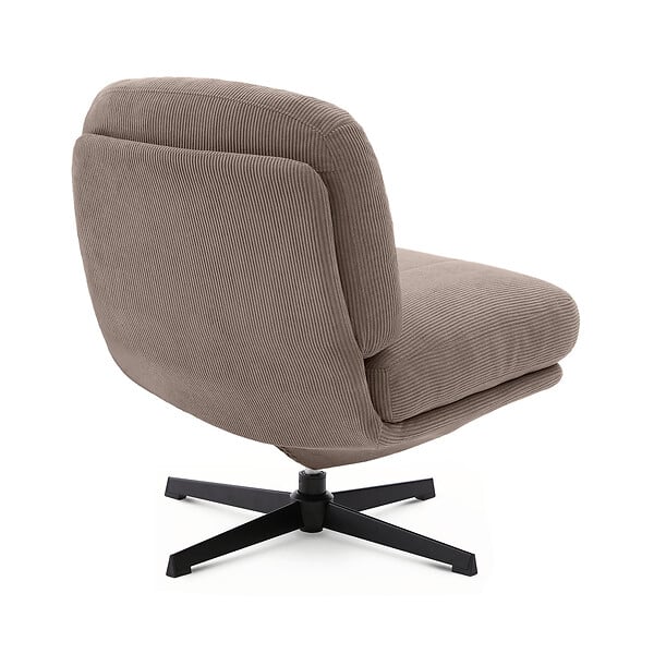 SICAAN - Sicaan Fauteuil pivotant moderne LENA velours côtelé taupe - large