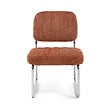 SICAAN - Sicaan Fauteuil terracotta rembourré pieds chromés et tissu chenille - PAOLA - vignette