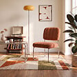 SICAAN - Sicaan Fauteuil terracotta rembourré pieds chromés et tissu chenille - PAOLA - vignette