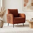 SICAAN - Sicaan Fauteuil design EMMA velours côtelé terracotta - vignette
