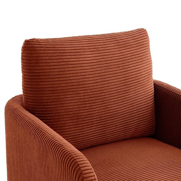 SICAAN - Sicaan Fauteuil design EMMA velours côtelé terracotta - large