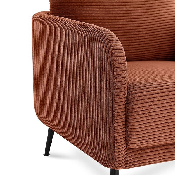 SICAAN - Sicaan Fauteuil design EMMA velours côtelé terracotta - large