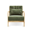 SICAAN - Sicaan Fauteuil scandinave vintage MARIE velours côtelé kaki et bois - vignette